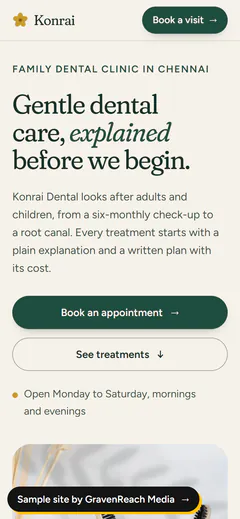 The same site on a phone